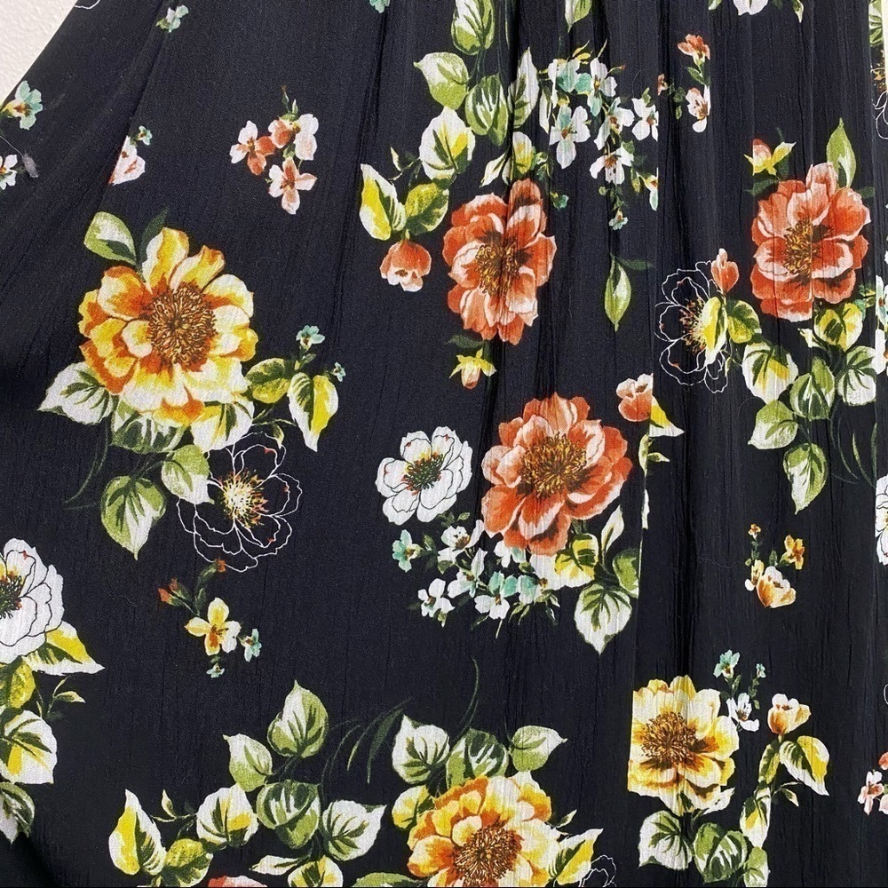 Torrid BLACK FLORAL MIXED PRINT MIDI DRESS - Picture 6 of 12